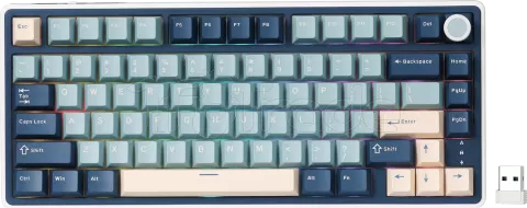 Photo de Clavier Gamer sans fil mécanique (Kailh Silver) RK Royal Kludge R75 RGB (Bleu/Blanc)