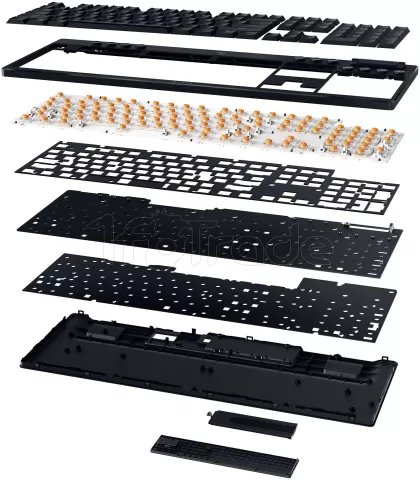 Photo de Clavier Gamer sans fil mécanique (Razer Orange) Razer BlackWidow V4 X Tenkeyless HyperSpeed RGB (Noir)