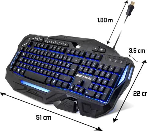 Photo de Clavier Gamer Spirit of Gamer Elite-K20 RGB (Noir)