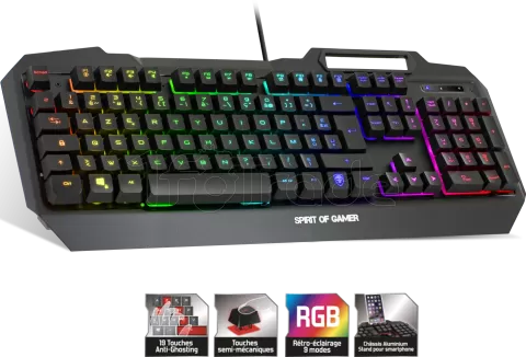 Photo de Clavier Gamer Spirit of Gamer Elite-K40 RGB (Noir)