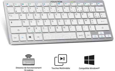 Photo de Clavier sans fil Bluetooth Advance SmartKeys (Gris)