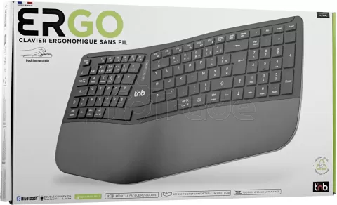 Photo de Clavier sans fil Bluetooth ergonomique T'nB Ergo (Noir)