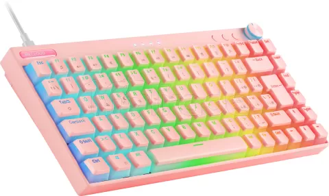 Photo de Clavier sans fil Bluetooth mécanique (Outemu SQ Pro Blue) Mars Gaming MK Cloud RGB (Rose)