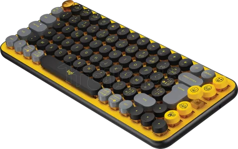 Photo de Clavier sans fil Bluetooth mécanique (Tactical Brown) Logitech Pop Keys (Jaune/Noir)