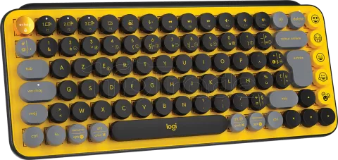 Photo de Clavier sans fil Bluetooth mécanique (Tactical Brown) Logitech Pop Keys (Jaune/Noir)