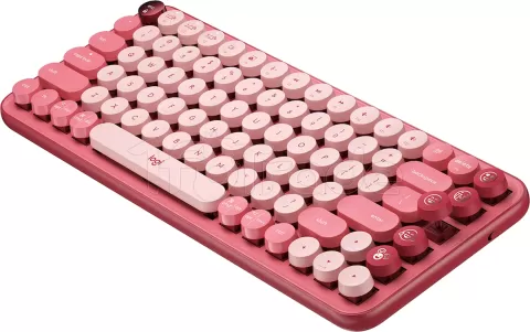 Photo de Clavier sans fil Bluetooth mécanique (Tactical Brown) Logitech Pop Keys (Rose)