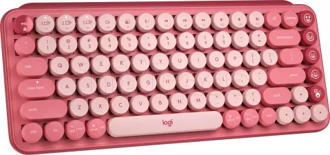 Photo de Clavier sans fil Bluetooth mécanique (Tactical Brown) Logitech Pop Keys (Rose)