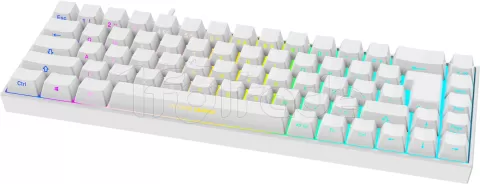 Photo de Clavier sans fil Gamer mécanique (Kailh Red) Deltaco WK95 RGB (Blanc)