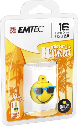 Photo de Clé USB 2.0 Emtec SW108 Smiley World Mister Hawaii - 16Go (Jaune)