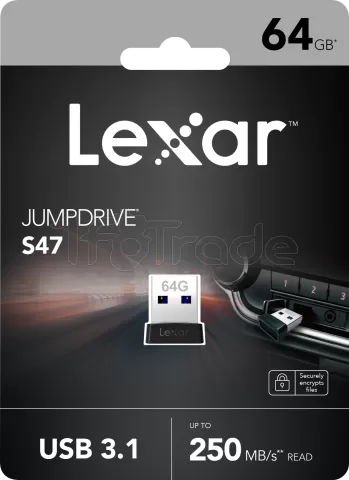 Photo de Clé USB 3.1 Lexar JumpDrive S47 - 64Go (Noir)