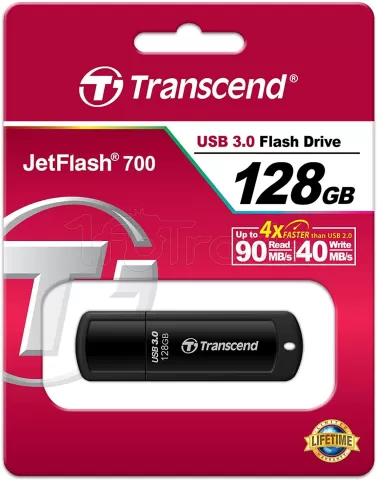 Photo de Clé USB 3.1 Transcend JetFlash 700 - 128Go (Noir)