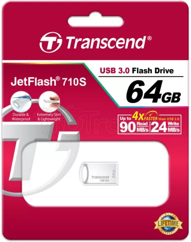 Photo de Clé USB 3.1 Transcend JetFlash 710 - 64Go (Argentu)