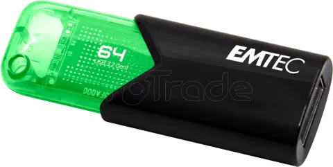 Photo de Clé USB 3.2 Emtec B110 Click Easy - 64Go (Noir/Vert)