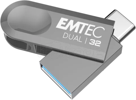 Photo de Clé USB 3.2 Emtec Dual D280 - 32Go (Gris)