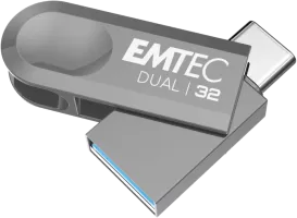 Photo de Clé USB 3.2 Emtec Dual D280 - 32Go (Gris)