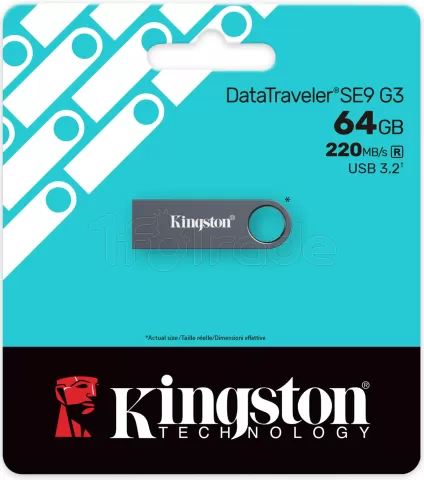 Photo de Clé USB 3.2 Kingston DataTraveler SE9 G3 - 64Go (Noir)