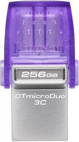 Photo de Clé USB 3.2 Type-A/C Kingston DataTraveler microDuo 3C - 256Go (Violet)