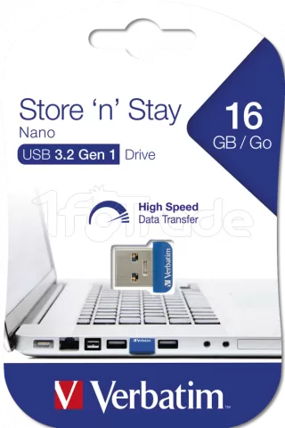 Photo de Clé USB 3.2 Verbatim Store'n'Stay - 16Go (Bleu)