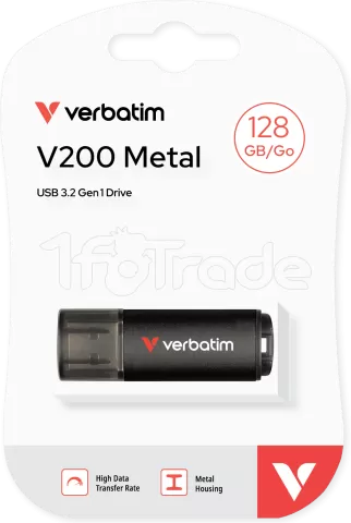 Photo de Clé USB 3.2 Verbatim V200 Metal - 128Go (Noir)