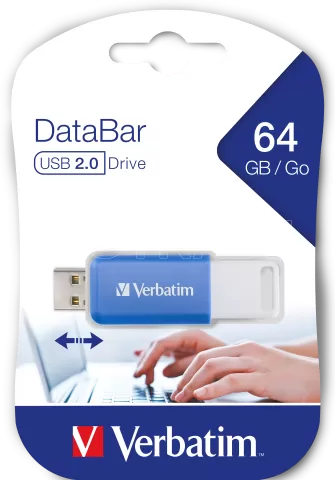 Photo de Clé USB-A 2.0 Verbatim DataBar - 64Go (Bleu)