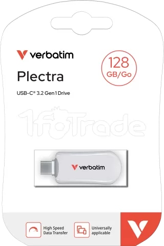 Photo de Clé USB-C 3.2 Verbatim Plectra - 128Go (Blanc)