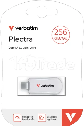 Photo de Clé USB-C 3.2 Verbatim Plectra - 256Go (Blanc)