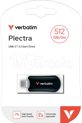 Photo de Clé USB-C 3.2 Verbatim Plectra - 512Go (Noir)