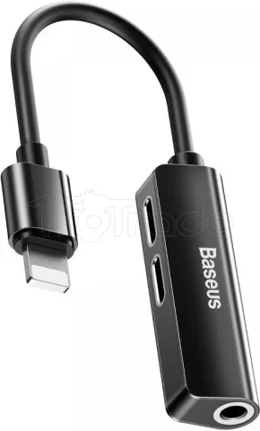 Photo de Convertisseur Baseus Converter L52 Lightning vers 2x Lightning + Jack 3,5mm - M/F 3m (Noir)