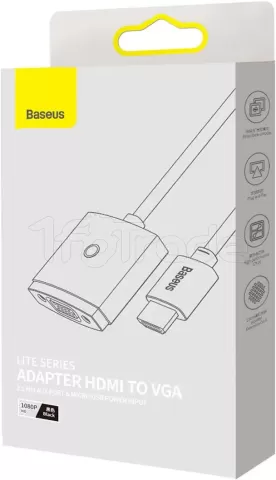 Photo de Convertisseur Baseus Lite HDMI mâle (Type A) 1.2 vers VGA femelle (D-sub DE-15) et Jack 3,5mm femelle (Noir)