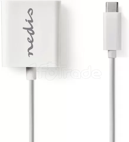Photo de Convertisseur Nedis USB Type C mâle vers VGA femelle (D-sub DE-15) 10cm (Blanc)