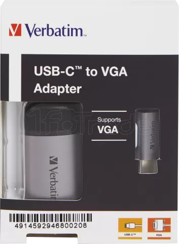 Photo de Convertisseur USB Type C Verbatim vers VGA (Argent)