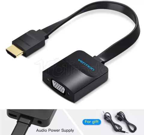 Photo de Convertisseur Vention HDMI 1.4 vers VGA (D-sub DE-15) 15cm M/F (Noir)