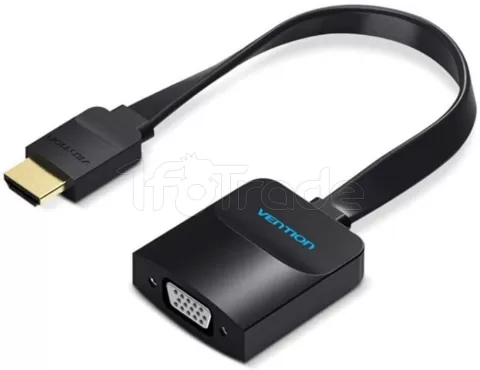 Photo de Convertisseur Vention HDMI mâle vers VGA femelle + Jack 3.5mm + 0.15m (Noir)