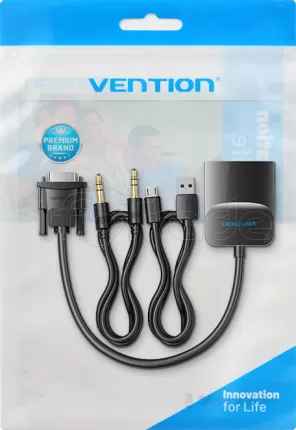 Photo de Convertisseur Vention VGA vers HDMI + Jack 3.5mm 0.15m (Noir)