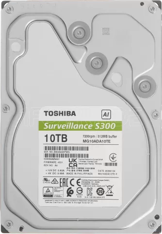 Photo de Disque Dur 3,5" Toshiba S300 AI Surveillance 10To - S-ATA