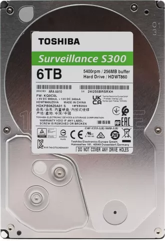 Photo de Disque Dur 3,5" Toshiba S300 Surveillance 6To - S-ATA