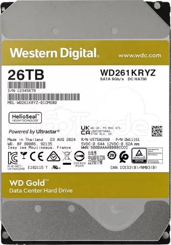 Photo de Disque Dur 3,5" Western Digital Gold Enterprise 26To - S-ATA