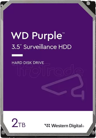 Photo de Disque Dur 3,5" Western Digital Purple Surveillance 2To 64Mo - S-ATA