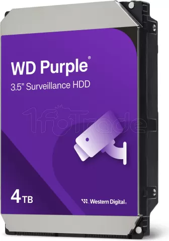 Photo de Disque Dur 3,5" Western Digital Purple Surveillance 4To 256Mo - S-ATA