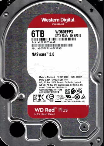 Photo de Disque Dur 3,5" Western Digital Red Plus 6To 256Mo - S-ATA 3,5"