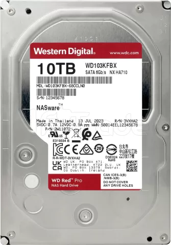 Photo de Disque Dur 3,5" Western Digital Red Pro 10To 512Mo - S-ATA