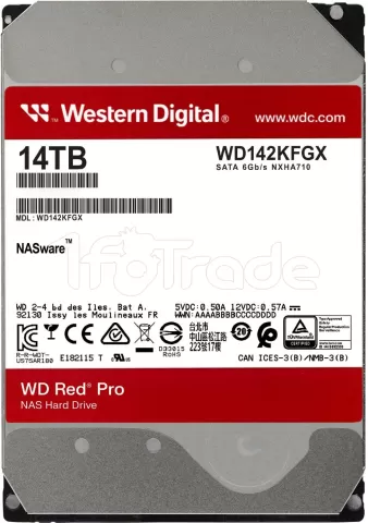 Photo de Disque Dur 3,5" Western Digital Red Pro NAS 14To 512Mo - S-ATA