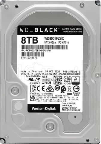 Photo de Disque Dur 3,5" Western Digital WD_Black 8To - S-ATA 3,5"