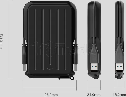 Photo de Disque dur externe Silicon Power Armor A66 - 1To (Noir)