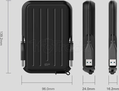 Photo de Disque dur externe Silicon Power Armor A66 - 2To (Noir/Bleu)