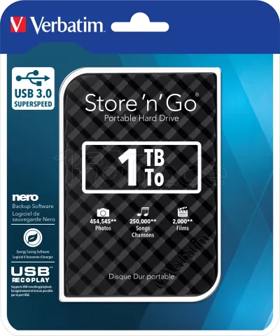 Photo de Disque Dur externe Verbatim Store'N'Go - 1To  (Noir)