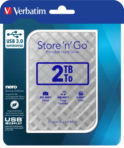 Photo de Disque Dur externe Verbatim Store'N'Go - 2To (Argent)