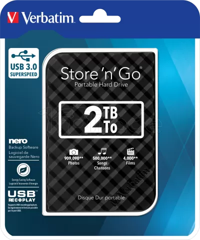 Photo de Disque Dur externe Verbatim Store'N'Go - 2To (Noir)