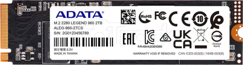 Photo de Disque SSD Adata Legend 960 2To  - M.2 NVMe Type 2280