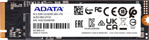Photo de Disque SSD Adata Legend 960 4To  - M.2 NVMe Type 2280